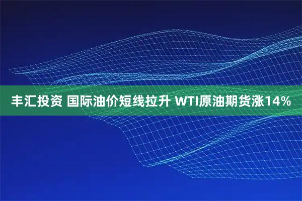 丰汇投资 国际油价短线拉升 WTI原油期货涨14%